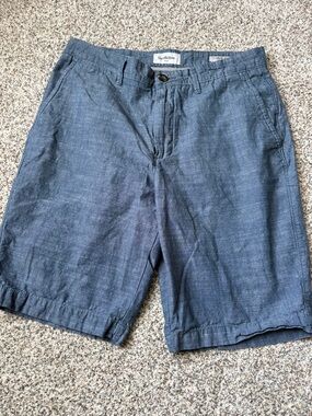 Goodfellow & Co Men’s Slate Blue Linen-Blend Flat Front Shorts